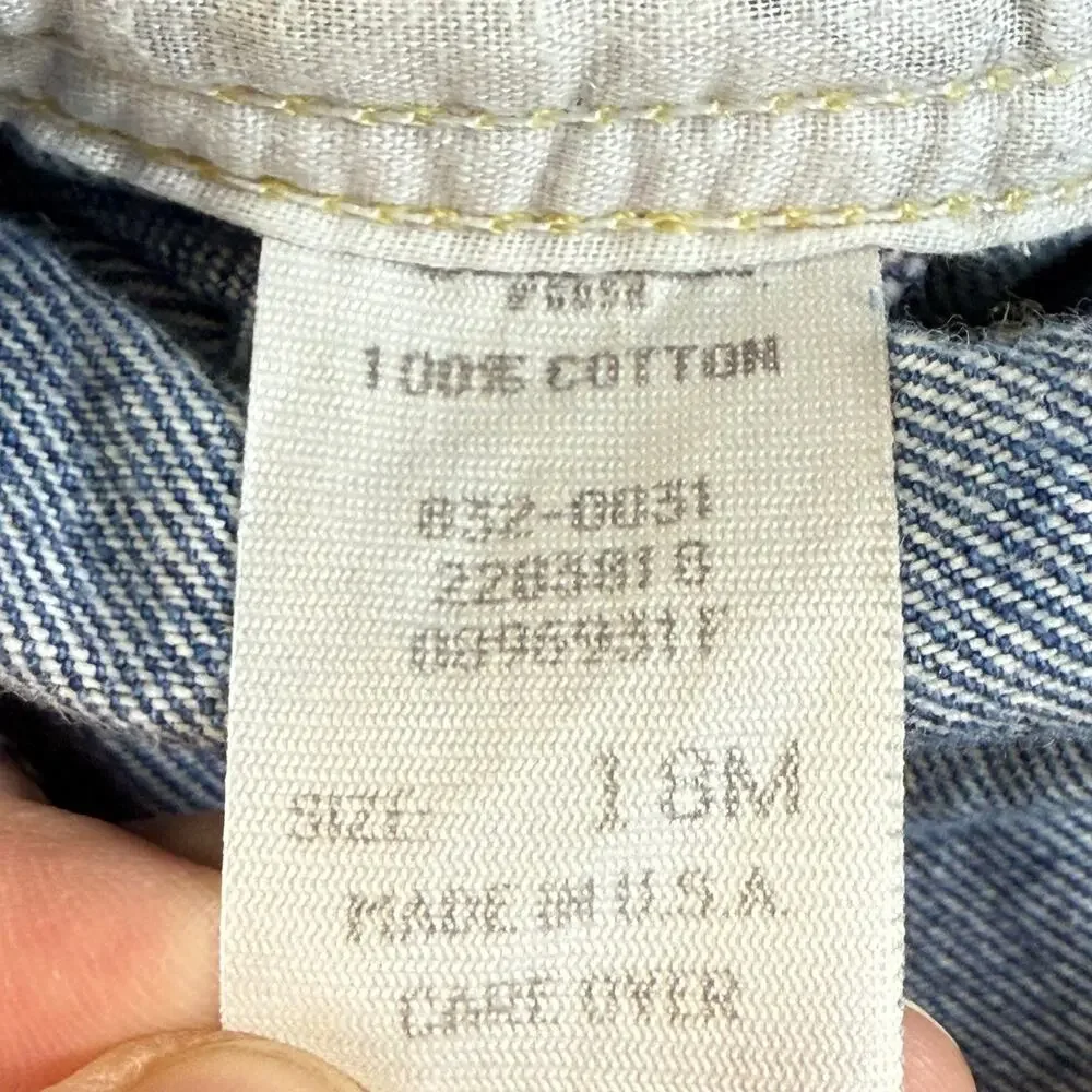 Vtg OshKosh B'Gosh Vestbak Denim Overalls Size 18M Classic Everyday USA